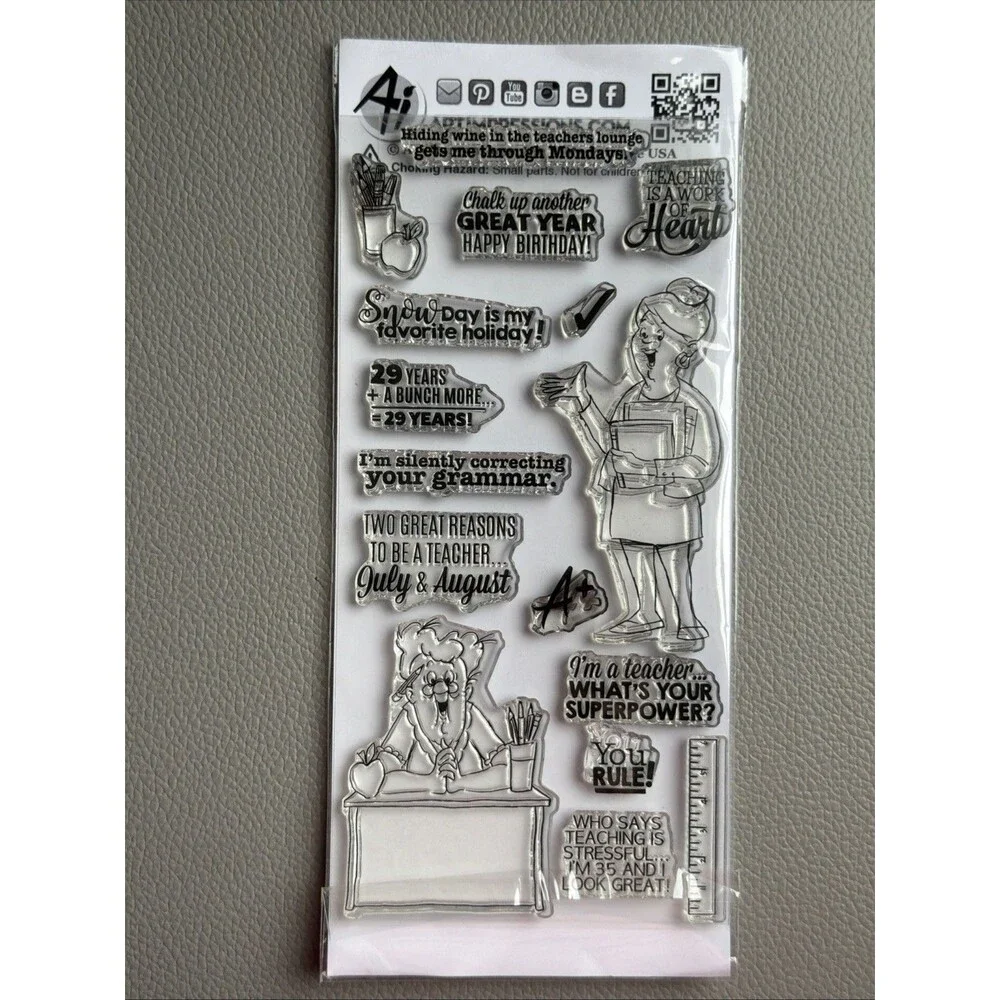 Art Impressions Teachers Rule Clear Acrylic Stamp Set 4901